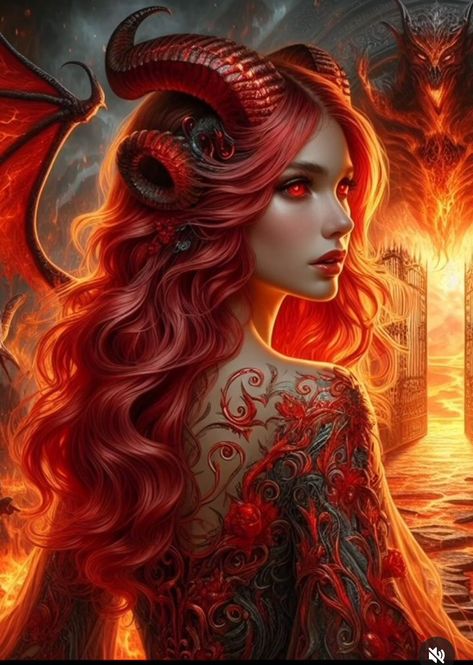 Vampire Woman Art, Succubus Chic, Lilith Demon, Staff Anime, Red Characters, Aries Art, Vampire Pictures, Goddess Tattoo, Dark Witch