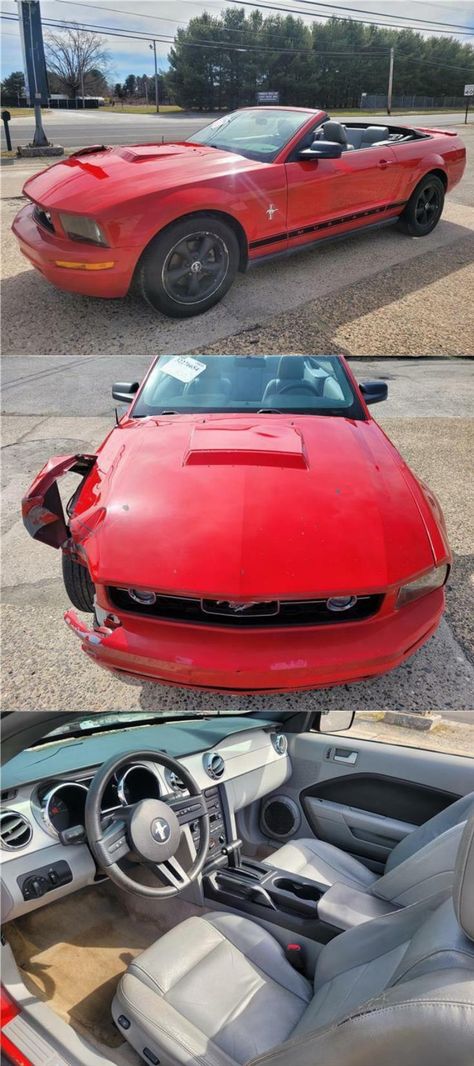 2007 Ford Mustang V6 Convertible Repairable [easy repair] 2007 Ford Mustang Convertible, 2007 Ford Mustang, Ford Mustang V6, Ford Mustang Convertible, Mustang Convertible, Convertible Top, Sport Cars, Ford Mustang, Mustang