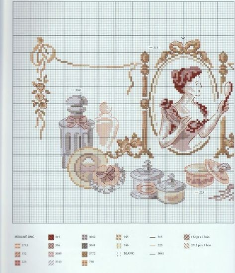 Victorian Dresser, French Cross Stitch, Vintage Gallery, Xstitch Patterns, Cross Stitch Collection, Xmas Cross Stitch, Cross Stitch Love, Beautiful Cross Stitch, Vintage Cross Stitches