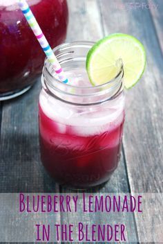 Make Blueberry Lemonade completely in the Blender - No juicing! #ad #HamiltonBeachBlenders @HamiltonBeach | The TipToe Fairy Summer Pasta Dishes, Limeade Recipe, Booze Drink, Blueberry Lemonade, Slice Of Lime, Happy Hour Cocktails, Delicious Drink Recipes, Easy Blueberry, Fresh Juice