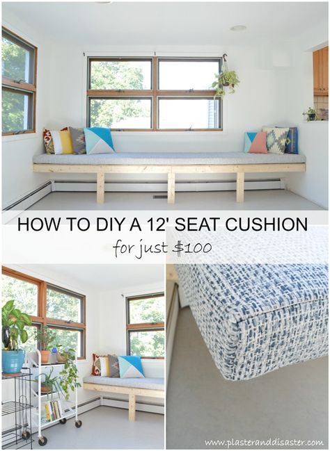 Diy Foam Cushion, Foam Bench Cushion Diy, Breakfast Nook Bench Cushion, Diy Bench Cushion, Dining Bench Cushion, Diy Bench Seat, Breakfast Nook Bench, Banquette Cushions, Nook Bench