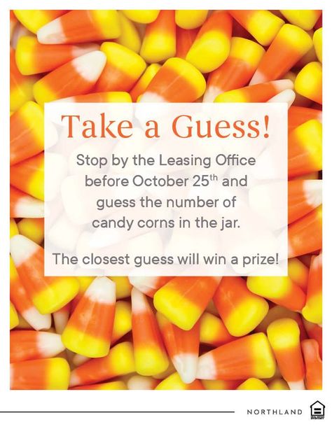 Starting October 20th stop by the office and guess the number of candy corns in the jar! #WeLoveOurResidents #lovewhereyoulive #Halloweeen2021 #Amherst #Community Middle School Halloween Activities, Diy Halloween Food, Unique Floor Plans, Carnival Themes, The Jar, Halloween School, Halloween Activities, Sunderland, Fall Festival