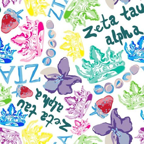 Francesca Joy sorority print - ZTA | #ZTA #ZetaTauAlpha Zta Letters, White Violets, Pride 2024, Greek Crafts, Recruitment Ideas, Sorority Banner, Sorority Pr, College Sorority, Bid Day Themes