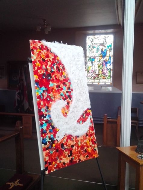 Pentecost Art, Confirmation Art, Holy Spirit Craft, Pentecost Craft, Pentecost Sunday, Worship Art, Sunday School Activities, Church Banners, Church Crafts