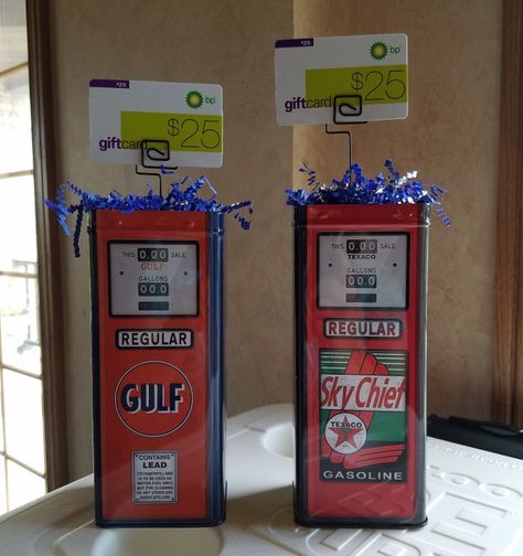 Gas Station Gift Card Prize Display for Fundraisers Gas Card Gift Basket, Gas Gift Card Ideas, Gas Card Gift Ideas, Prize Display, Reverse Raffle, Gas Card, Auction Ideas, School Craft, Hair Color Brown