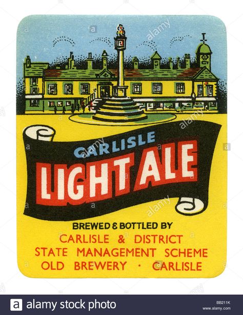 Download this stock image: Old British beer label for Carlisle Light Ale, Carlisle, Cumbria - BB211K from Alamy's library of millions of high resolution stock photos, illustrations and vectors. Carlisle Cumbria, Cool Beer, Vintage Beer Labels, Beer Memorabilia, British Beer, Label Ideas, Beer Mats, London Pubs, Beer Coasters