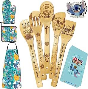 Stitch Kitchen, Kitchen Utensils Set, Best Kitchen Tools, Stitch Stuff, Must Have Kitchen Gadgets, Wooden Kitchen Utensils, Gift From Heaven, Wooden Spatula, Stitch Gift