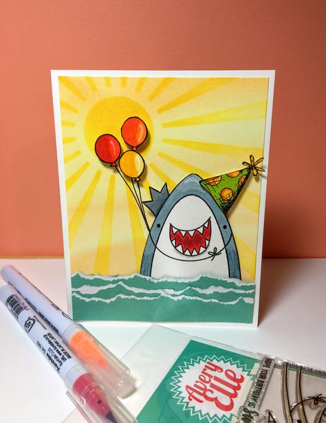 Shark Birthday Card Diy, Shark Birthday Card, Diy Gifts Love, Boys First Birthday Cake, Happy Birthday Cards Handmade, Birthday Presents For Friends, Calligraphy Cards, Birthday Card Drawing, 18th Birthday Cards