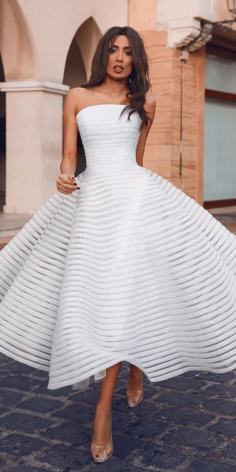 24 Gorgeous Tea Length Wedding Dresses | Wedding Forward Blush Outfits Black Women, Tea Length Wedding Dress Vintage Older Bride, Midi Wedding Dress Tea Length Vintage, Casual Simple Wedding Dress, Classy Yellow Dress, Cocktail Length Wedding Dress, Wedding Dresses For 50+ Older Bride, Cocktail Wedding Dress Brides, Vintage Midi Wedding Dress