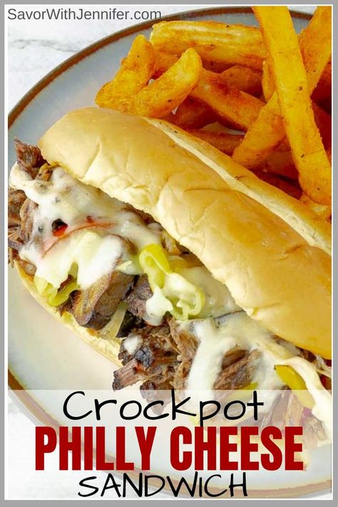 Slow Cooker Philly Cheese Steak, Philly Cheese Steak Crock Pot, Philly Cheese Steak Sandwich, Cheesesteak Sandwich, Steak Sandwich Recipes, Crockpot Meal, Cheese Steak Sandwich, Cheese Steak, Philly Cheese