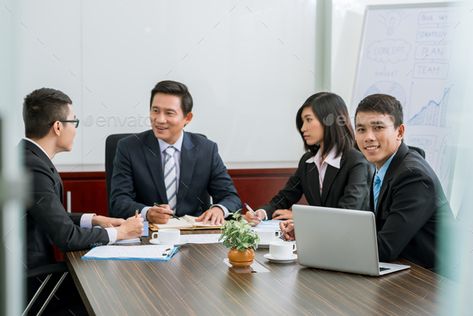 Process of negotiation by DragonImages. Smiling business people negotiating at table in meeting room #Sponsored #Smiling, #business, #DragonImages, #Process Dragon Images, Photography Jobs, Graphic Design Photography, Business People, Meeting Room, Design Photography, Portfolio, Graphic Design, Photography