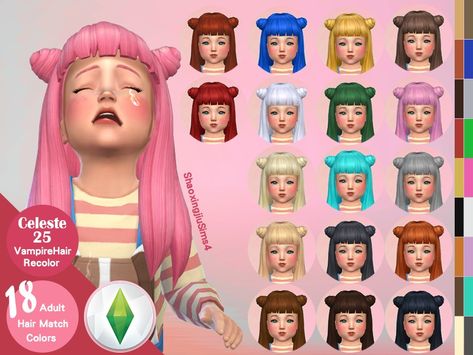 The Sims Resource - Toddler Vampire Hair Recolor Sims 4 Vampire Hair, Sims4 Cc Vampire Hair, Draculara Hair Sims 4 Cc, The Sims 4 Todlers Cc Hair, Ts4 Child Hair, Sims 4 Vampire, Vampire Hair, Vampire Kids, Toddler Cc Sims 4