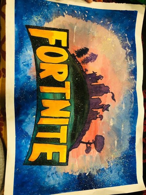 Fortnite Painting, Frat Coolers, Kid Spaces, Art Fair, Homework, Fortnite, Paint, Art