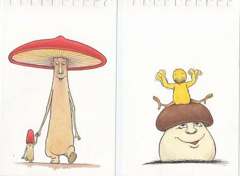 Claude Ponti Claude Ponti, Journal 2023, Mushroom Drawing, Childrens Illustrations, Design Graphique, Wallpaper Pc, Children Illustration, Art Project, Disney Art