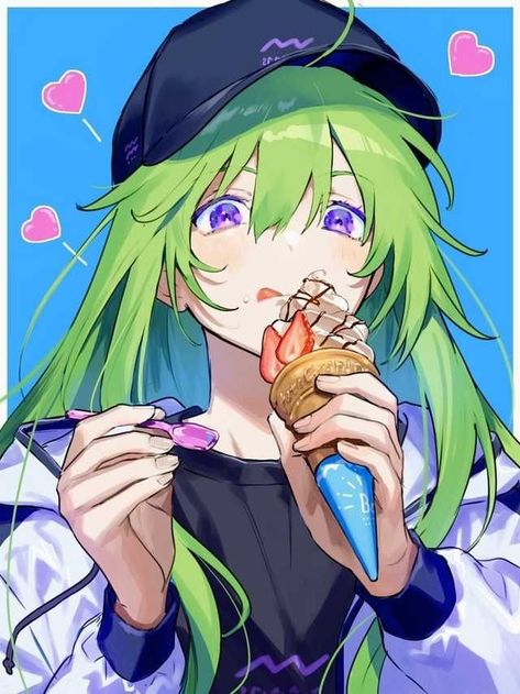 Fate Babylonia, Enkidu Fate, Anime Green Hair, Kawaii Hairstyles, Eating Food, Fate Anime Series, 영감을 주는 캐릭터, Anime Oc, Green Beauty