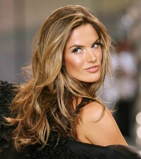 Alysandro ambrosio at victoria secret brond long layered hair Honey Balayage, Long Hair Trends, Honey Hair Color, Color Rubio, Bronde Hair, Short Hair Trends, Brown Hair With Blonde Highlights, Hair Color Shades, Ombré Hair