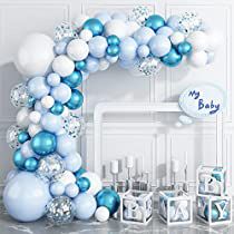 Check this out! Adult Birthday Decorations, Blue Balloon, Pastel Balloons, Metallic Balloons, Garland Arch, Fiesta Baby Shower, Shower Themes, White Balloons, Arch Kit