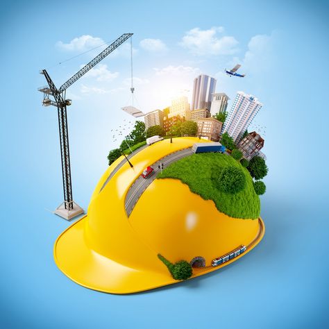 Crane vehicle construction safety helmets background material Civil Engineering Logo, Sumber Daya Alam, Inmobiliaria Ideas, Construction Images, Engineers Day, Civil Engineering Design, Construction Safety, Publicidad Creativa, Social Media Design Inspiration