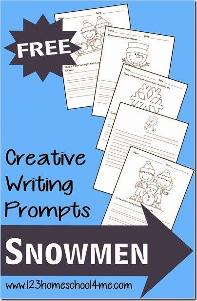 Snowman Creative, January Writing Prompts, January Writing, Snowman Writing, Winter Writing Prompts, 123 Homeschool 4 Me, 5th Grade Writing, Winter Writing, 2nd Grade Writing