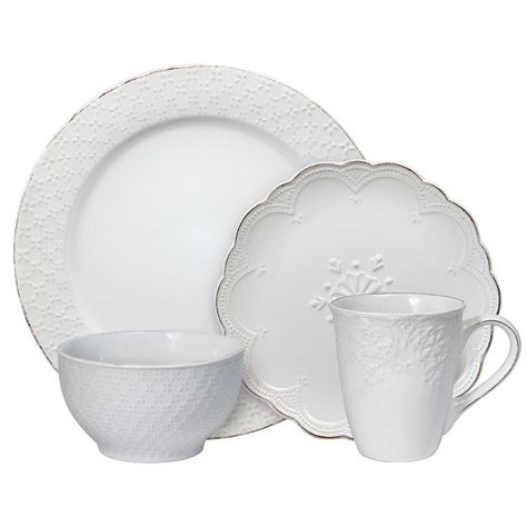 French Country Christmas, White Dinnerware Set, Casual Dinnerware, Stoneware Dinnerware Sets, Stoneware Dishes, White Dinnerware, Melamine Dinnerware, Tableware Design, White Dishes