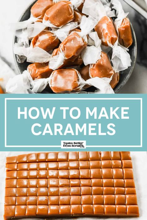 Homemade Caramel Chews, Home Made Caramels Recipe, Soft Chewy Caramels, Caramel Chews Recipe, Caramel Chews, Awana Ideas, Diy Caramel, Homemade Caramels, Candy Homemade