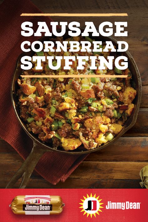 Breakfast Crescent Ring, Sage Sausage Stuffing, Jimmy Dean Sausage Recipes, Stuffing Cornbread, Cornbread Dressing With Sausage, Sausage Cornbread, Cornbread Stuffing Recipes, Sausage Cornbread Stuffing, Sausage Stuffing Recipe