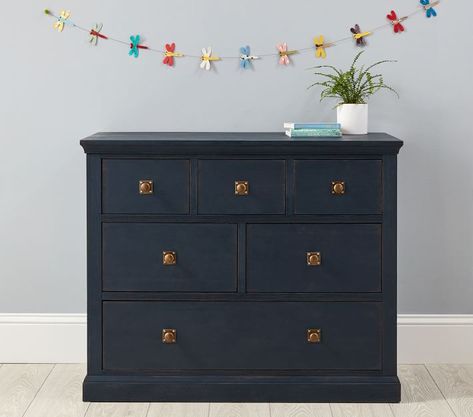 Charlie Kids Dresser | Pottery Barn Kids Attic Guest Room, Outer Space Bedroom, Creative Toy Storage, Pottery Barn Decor, Toy Storage Ideas, Kids Dresser, Extra Wide Dresser, An Organized Home, Trundle Mattress