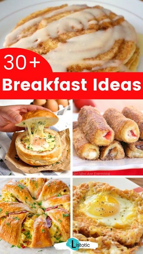 Delicious breakfast ideas. Perfect for anyone looking for breakfasts that the whole family will enjoy! These breakfasts are delicious, and most of them are pretty simple to make. You probably already have the ingredients lying around the house even! Perfect for any occasion. See the full list of ideas and more idea lists over on Listotic! #breakfast #recipe #food