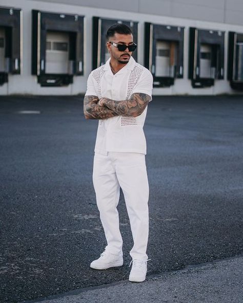 Men White Outfit Party, All White Affair Outfits Men, White On White Outfit Men, All White Wedding Outfit Men, White Wedding Outfit Men, Men’s All White Party Outfit, All White Male Outfit, All White Outfit Men Formal, Men In All White