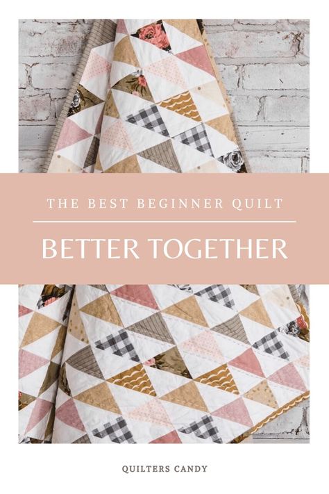 This is the BEST beginner quilt pattern. Unlike other quilt patterns, this is written for new quilters and includes video tutorials. Quilters Candy, Half Square Triangle Quilts Pattern, Triangle Quilt Pattern, Beginner Quilt, Quilt Modernen, Half Square Triangle Quilts, Baby Quilt Patterns, Beginner Quilt Patterns, Easy Quilt Patterns