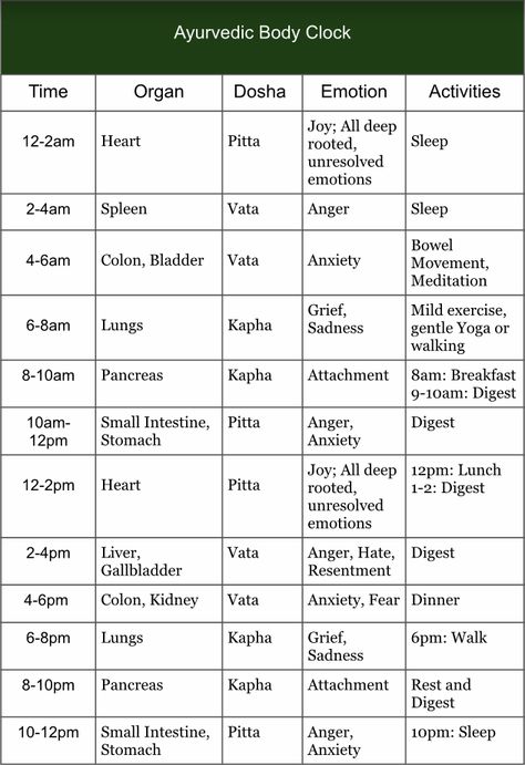 The Ayurvedic Body Clock: Organs and Dosha Alignment with Time Tri Doshic Ayurveda, Ayurveda Pitta, Ayurveda Kapha, Ayurveda Dosha, Ayurveda Vata, Ayurveda Diet, Ayurvedic Diet, Ayurveda Life, Vata Dosha