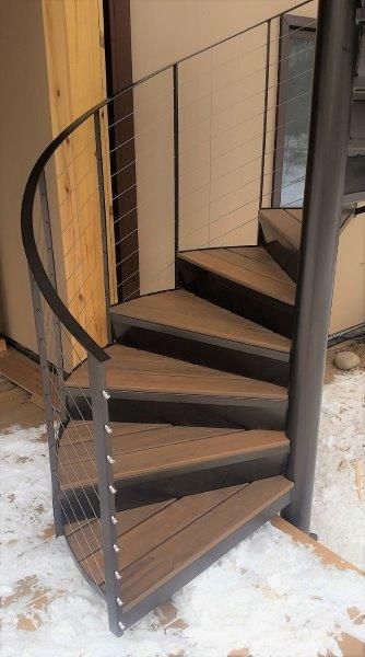 Metal Spiral Stairs, Metal Spiral Staircase, Outdoor Spiral Staircase, Spiral Staircase Outdoor, Round Stairs, Spiral Stairs Design, Metal Stair Railing, Landscape Stairs, Staircase Outdoor