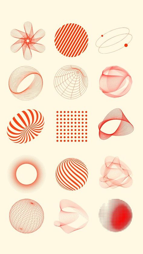 Geometric Stickers, Line Art Abstract, Awesome Designs, Aesthetic Things, Free Design Resources, Shape Design, Social Media Template, Set Design, Design Element