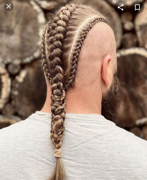 Elevate Your Look: Long Hair Styles For Men. - Gist94 Viking Style Braids For Men, Viking Hair Mohawk, Viking Braids Shaved Sides, Braided Mohawk Hairstyles For Men, Viking Mens Hairstyles, Viking Braids Men Short, Viking Hair For Men, Viking Hair Styles For Men, Men Viking Hair