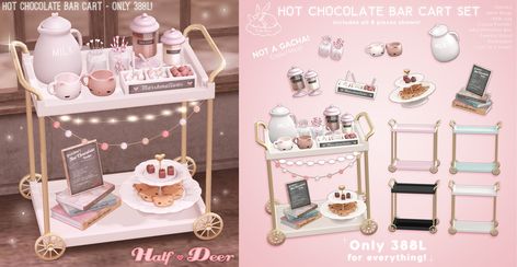 All sizes | +Half-Deer+ Hot Chocolate Bar Cart for Tannenbaum | Flickr - Photo Sharing! Sims 4 Candy Cc, Hot Chocolate Bar Cart, Sims 4 Game Packs, Sims 4 Cc House, 4 Piercings, Sims Decor, Los Sims 4 Mods, Cafe Display, Sims 4 Piercings