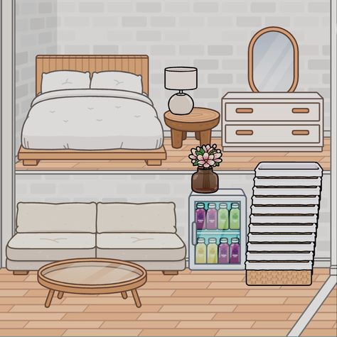 Toca boca bedroom, beak street building, Toca boca neutral house/apartment layout #toca #tocaboca #tocalife #tocalifeworld #tocabocalife #apartment #aesthetic #neutral #neutralhomedecor Beak Street Building Toca Boca Ideas, Small House Bedroom Ideas, Neat Street Apartment Toca Boca, Toca Boca Beak Street Building, Beak Street Building Toca Boca, Toca Boca Bedroom, Neutral House, Puppy Room, Street Building