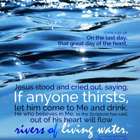 In Jesus, our thirst is quenched and we also become a supply of quenching other’s thirsts!  Wow...amazing.  Yes, please Lord! John 7:37-38 Rivers Of Living Water, Bride Of Christ, Scripture Pictures, Come To Me, Great Love Stories, Water Life, Living Water, Biblical Quotes, Spiritual Inspiration