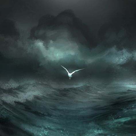 Stormy oceans by YoBarte.deviantart.com on @deviantART Sea Storm Illustration, Ocean Grunge, Ocean Storm, Sea Storm, Stormy Sea, Sky Painting, Sea Painting, Sea Art, Never Again