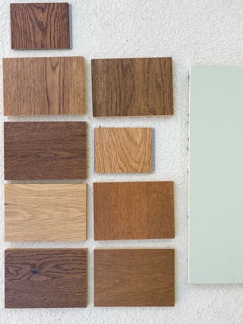 popular wood flooring color samples on ashleybrookedesigns.com Wooden Tiles Flooring, Wood Look Tile Floor, Ashley Brooke Designs, Materials Board Interior Design, Tile Removal, New Floors, Wood Shavings, Build A House, Wooden Architecture