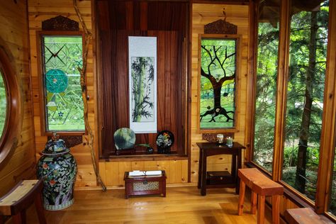 Tea House Design, Enclosed Gazebo, Small Japanese Garden, Japanese Garden Landscape, Japanese Tea House, Japanese Style House, Outside Garden, Asian Landscape, Japan Architecture