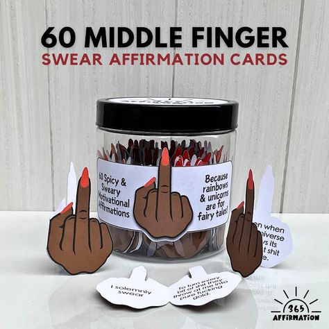 Gift For Badass Woman Coworker Gift For Female Best Friend Gift Box Swear Affirmation Cards Positive Quotes Motivational Middle Finger Gift Gift For Female Best Friend, Affirmation Jar, Female Best Friend, Woman Hands, Badass Women, Affirmation Cards, Card Gift, Canada Post, Best Friend Gift