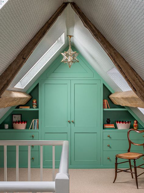 Cottage Loft Conversion, Small Attic Ideas Low Ceilings, Leonora Birts, Sally House, Tiny Attic Bedroom, Bedroom Joinery, Low Ceiling Attic Bedroom, Loft Suite, Loft Conversion Ideas