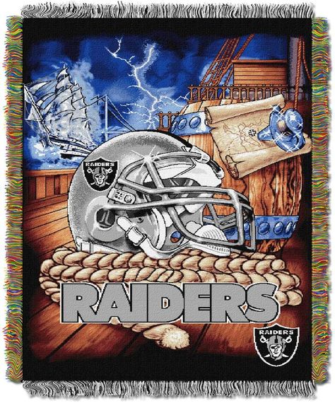 Oakland Raiders Tapestry Throw by Northwest Home Field Advantage, Nfl Oakland Raiders, Raiders Football, Woven Tapestry, Woven Throw Blanket, Woven Throw, Jacksonville Jaguars, Oakland Raiders, Tapestry Throw