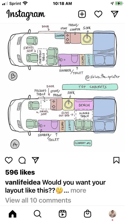 Sprinter Van Conversion Floor Plan, Ford Transit Camper Van Layout Floor Plans, Van House Layout, Van Life Floor Plans, Van Conversion Layout Floor Plans, Van Blueprints, Van Life Layout, Van Conversion Ideas Layout, Van Conversion Floor Plans