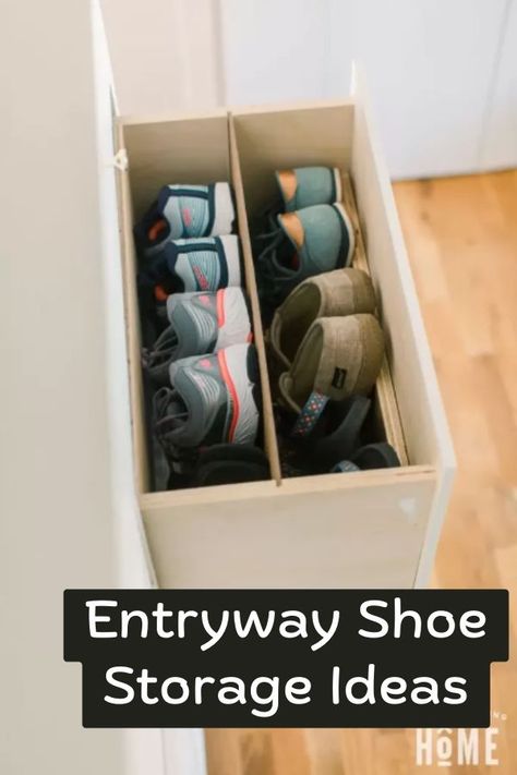 Front Door Shoe Storage, Garage Shoe Storage, Shoe Storage Drawers, Shoe Cabinet Design, Entryway Shoe Storage Ideas, Armoire Entree, Entryway Storage Cabinet, Shoe Drawer, Shoe Storage Ideas