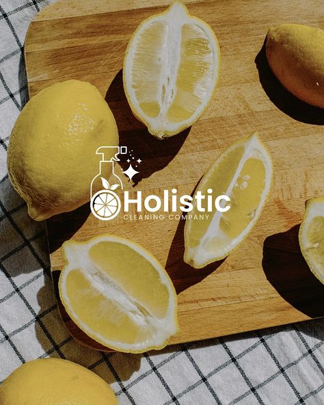 Logo designed for our client, Holistic Cleaning Company. 🍋   Their brand vision is to create a beautiful home environment where you can breathe in clean air without all the toxic chemicals.   Logo mark | logo design | logo | cleaning company | tote bag | t-shirt Cleaning Business Branding, Holistic Cleaning, Cleaning Business Logo, Waxing Business, Cleaning Company Logo, Environment Logo, Service Branding, Natural Cleaning Solutions, Brand Vision