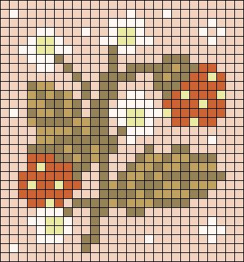 Pixel Floral Pattern, Cherry Grid Pattern, Cottagecore Grid Pattern, Cross Stitch Square Pattern, Strawberry Pixel Grid, Pixel Art Pattern Square, Plant Grid Pattern, Alpha Pattern Grid, Pixel Tapestry Pattern