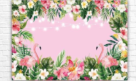 Flamingo Birthday Backdrop, Pink Flamingo Birthday, Flamingo Baby Shower, Flamingo Theme, Flamingo Birthday, Boy Decor, Theme Background, Baby Shower Flowers, Summer Tropical