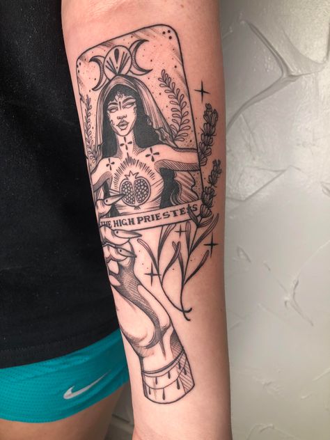 The High Priestess Tattoo, High Priestess Tarot Tattoo, High Priestess Tattoo, Priestess Tattoo, The High Priestess Tarot Card, Priestess Tarot Card, The High Priestess Tarot, High Priestess Tarot, Tarot Card Tattoo