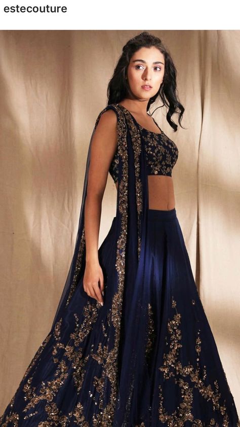 Blue And Gold Lehenga, Gold Lehenga, Indian Bridesmaid Dresses, Simple Lehenga, Indian Outfits Lehenga, Wedding Lehenga Designs, Lehnga Dress, Bridal Lehenga Collection, Traditional Indian Dress